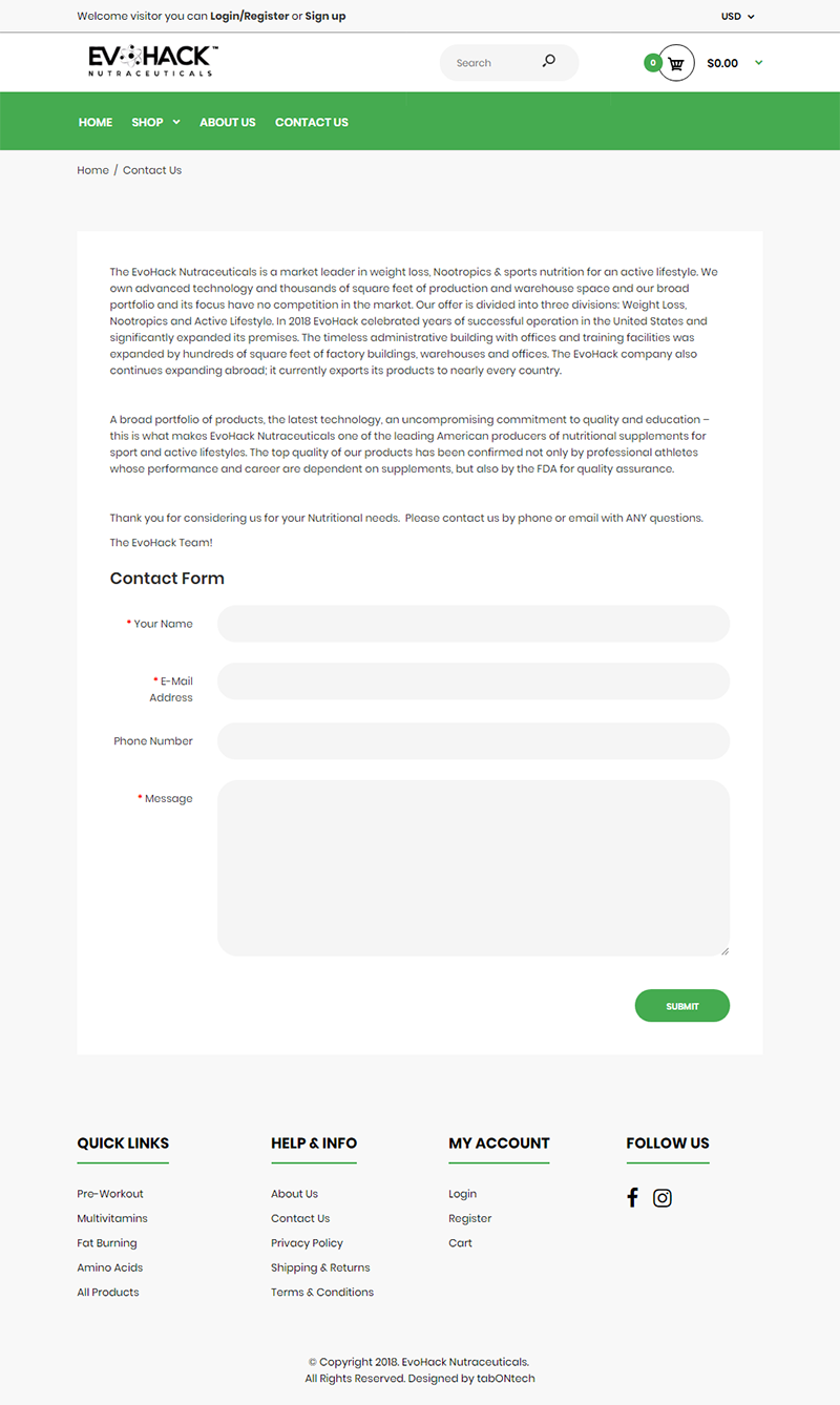 EvoHack Nutraceuticals