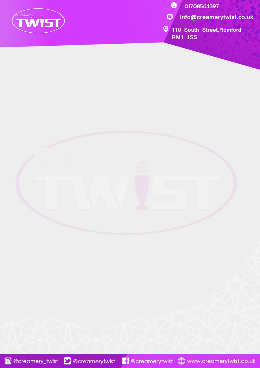 Creamery Twist Letterhead - Purple Theme