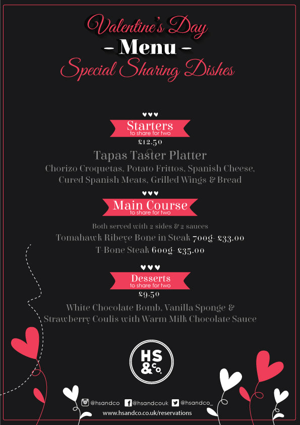 HS & Co. Valentine's Menu