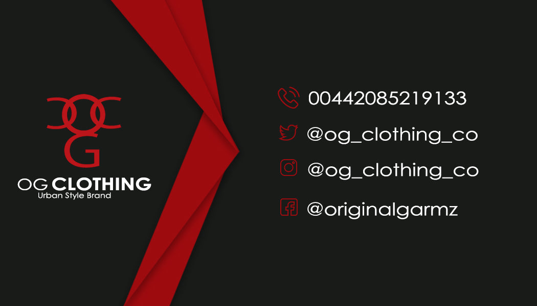 OG Clothing Business Card - Red & Black Theme