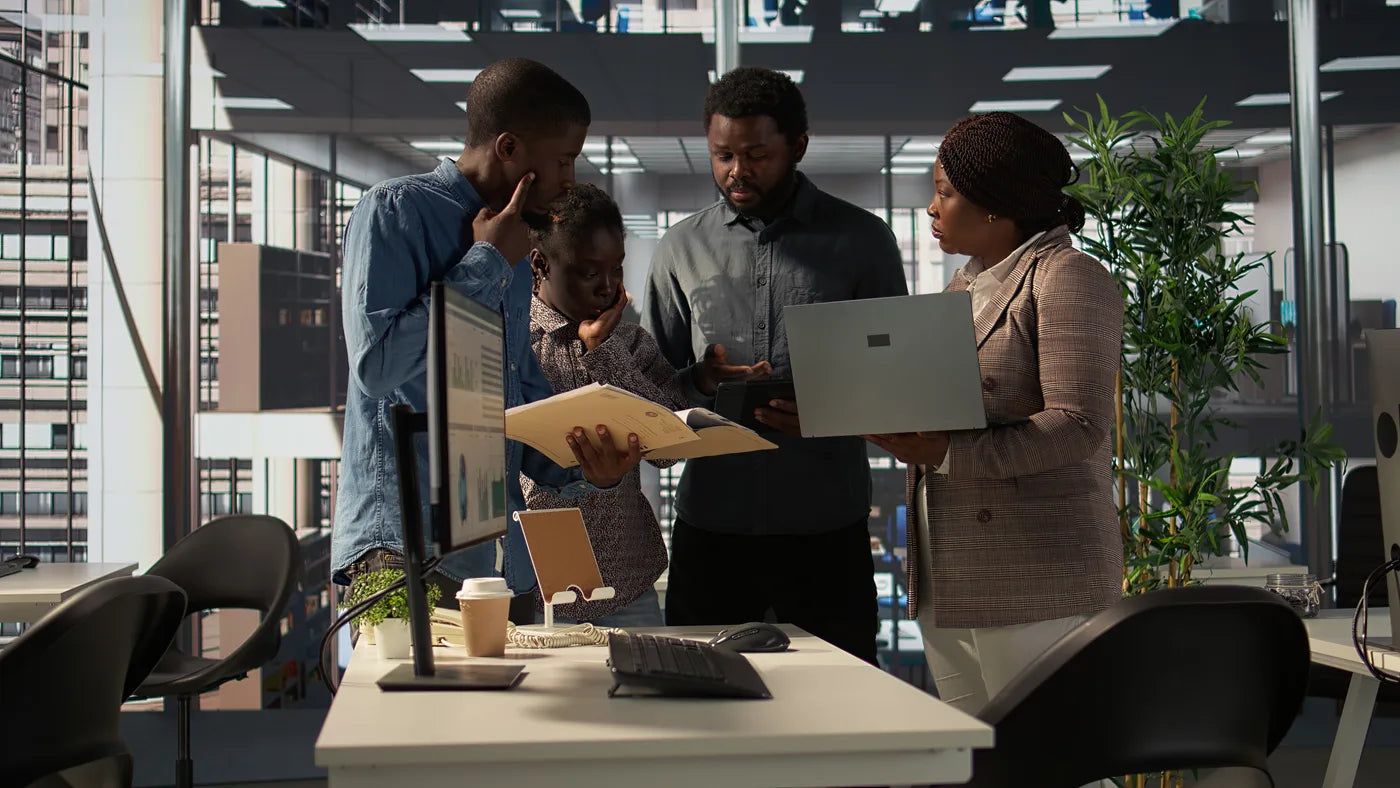 TAB ON TECH team collaborating